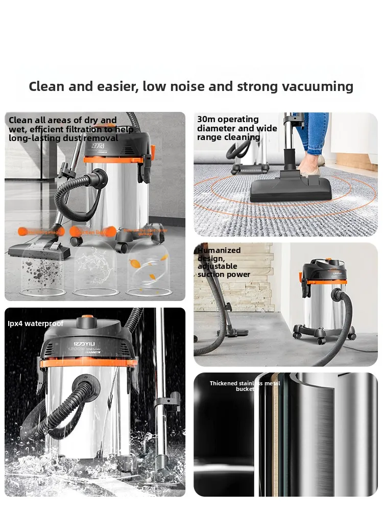 Vacuum cleaner with high suction power for commercial vehicles, speed regulating industrial water suction vacuum cleaner home