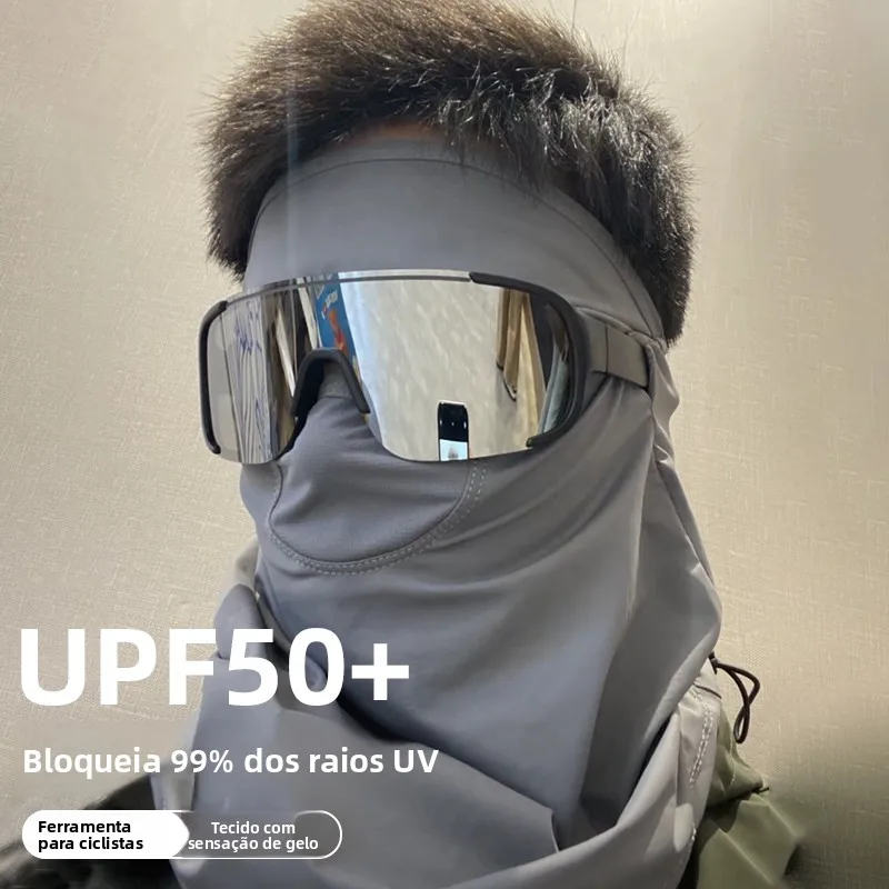メンズサマーアウトドアサイクリング日焼け止めフェイスマスク通気性ネックプロテクターロング長方形uv保護帽子
