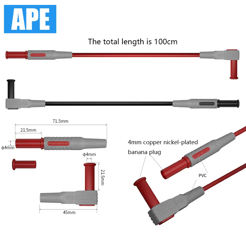 Multimeter Automotive Test Leads Kit with Wire Piercing Clip Puncture Probes 4mm Banana Plug Extension Test Cable Set