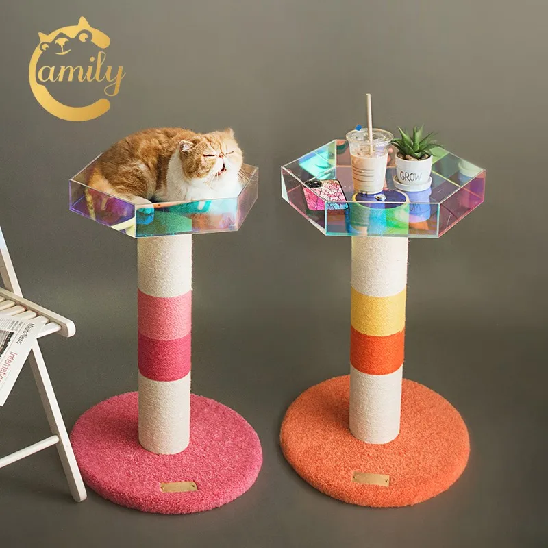 

Camily New high quality Sisal Cat Scratch Post Cat Tree Scratcher Post house With Flowers ladder