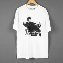 Drunken Master T-Shirt Jackie Chan Hong Kong Kung Fu Movie Film Snake in the Eagle's Shadow Men's Short Sleeves Cotton Shirt
