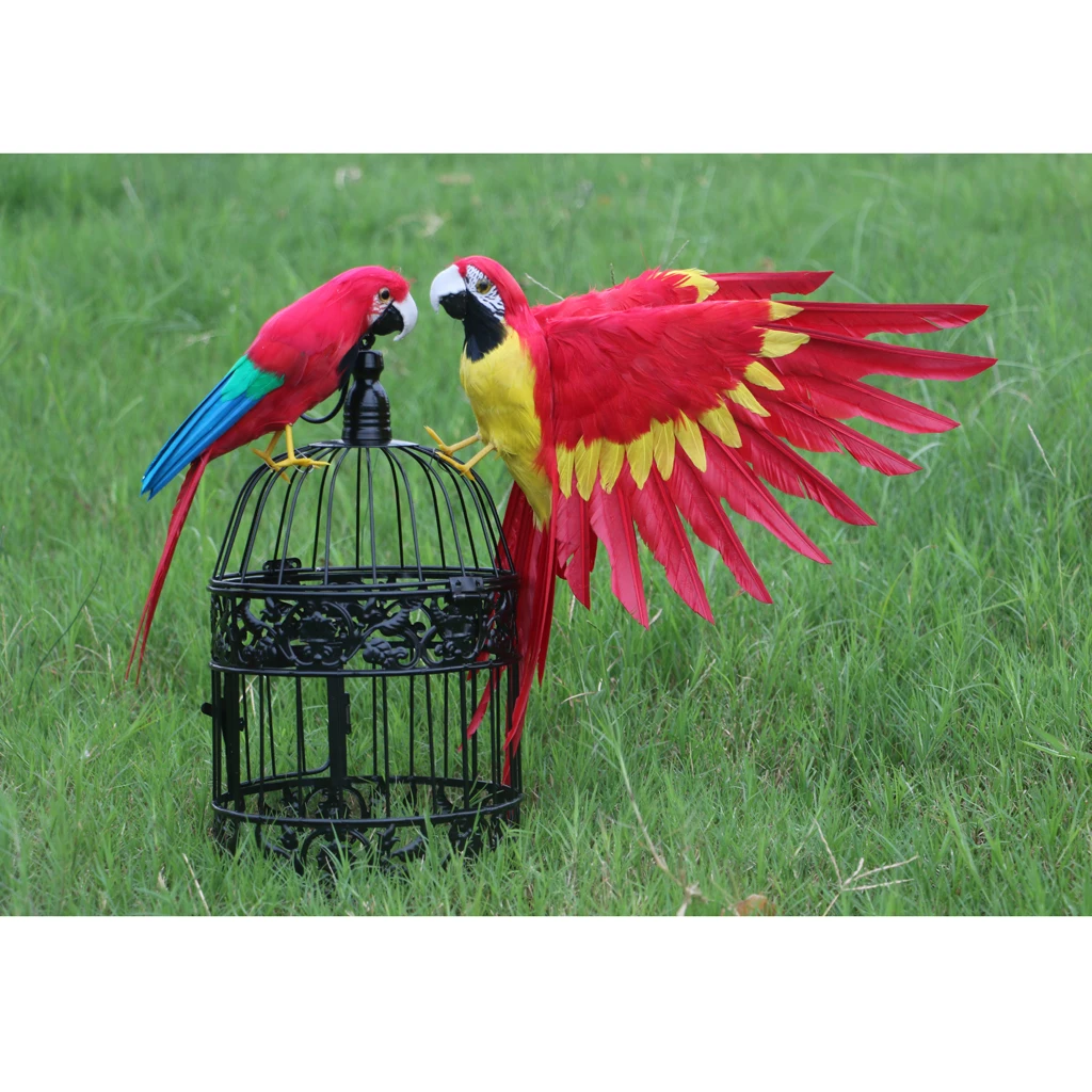 Parrot Figurine Plastic Bird Garden Decoration Sculpture Large Garden Decoration Statue for Backyard and Balcony