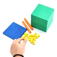 Juego completo de diez Bloques de matemáticas para niños, bloques de matemáticas de plástico, Base de plástico, Cubo de diez juegos, juego de cubos de conteo de matemáticas para niños