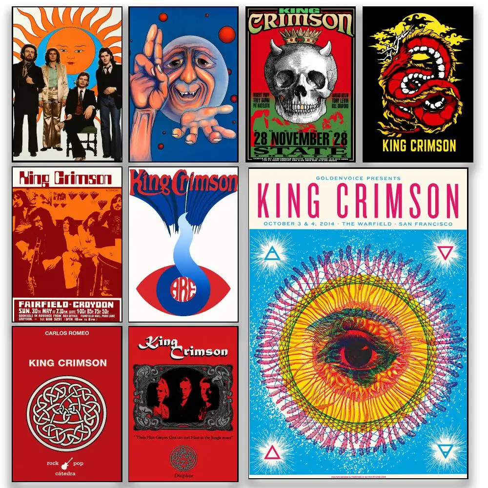 Music K-King Crimson Progressive Rock Band Poster HD Wall Decor for Bedroom Living Room Dorm Bar Cafe Office Gift