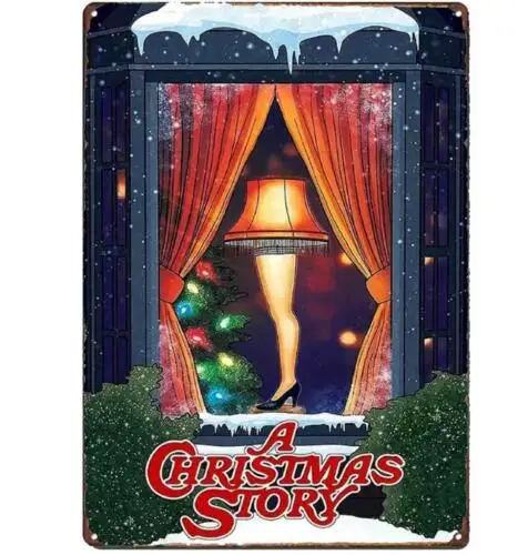 A CHRISTMAS STORY MOVIE PROMO METAL TIN SIGN MAN CAVE  MOVIE SIGN SEXY LEGS LAMP sign
