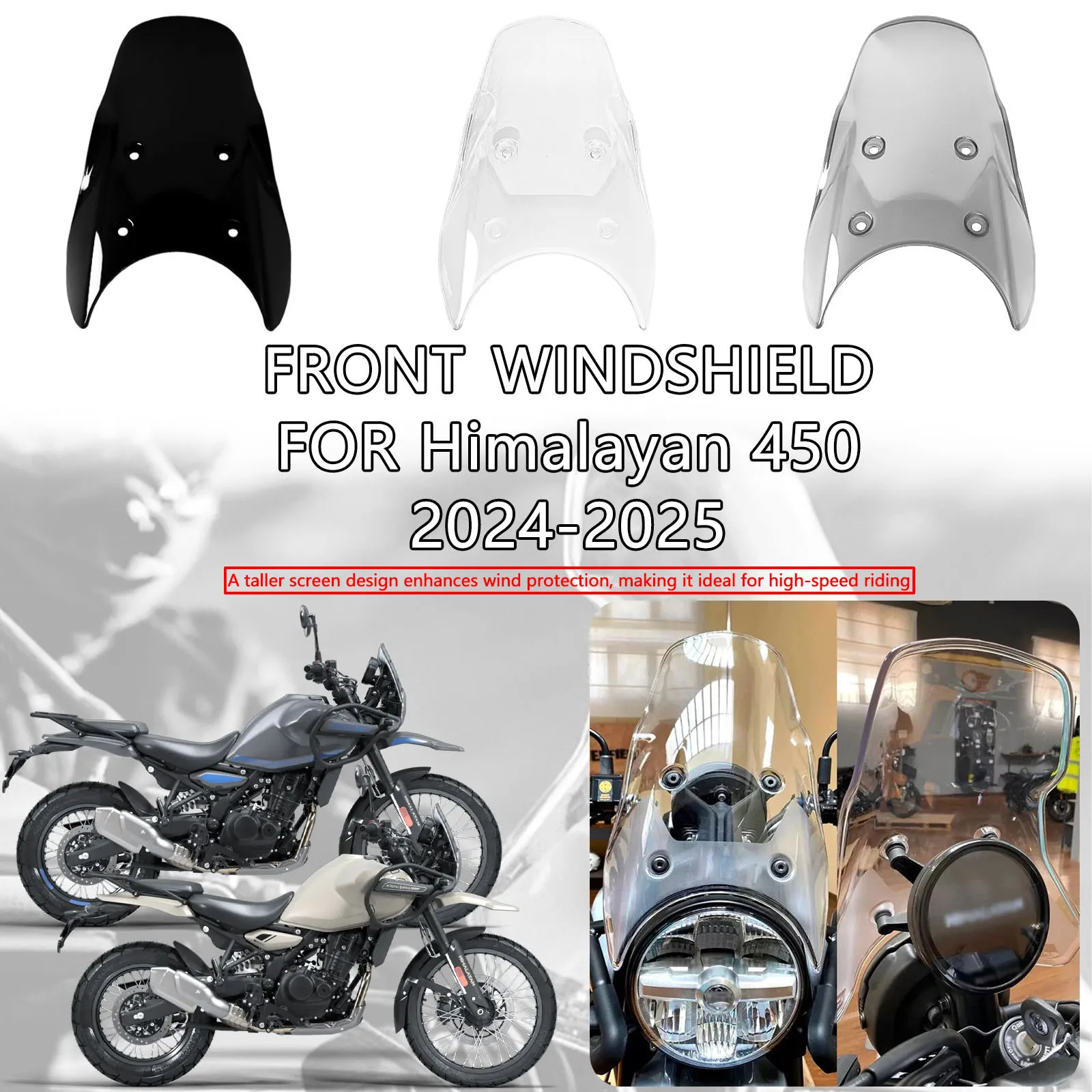 

For Himalayan 450 2024 2025 Himalayan452 Himalayan450 New Motorcycle Windscreens Windshield Wind Deflectors Viser Visor
