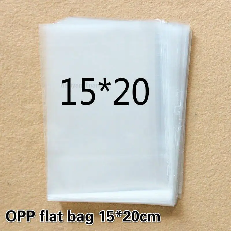 100pcs Clear Cellophane Bags 15x20cm Transparent Opp cosmetic Clear plastic  bag  gift bags candy tools flat pocket