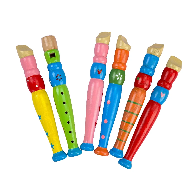 カラフルな木製フルート楽器トランペットバグルートーバー子供教育音楽おもちゃ子供のため