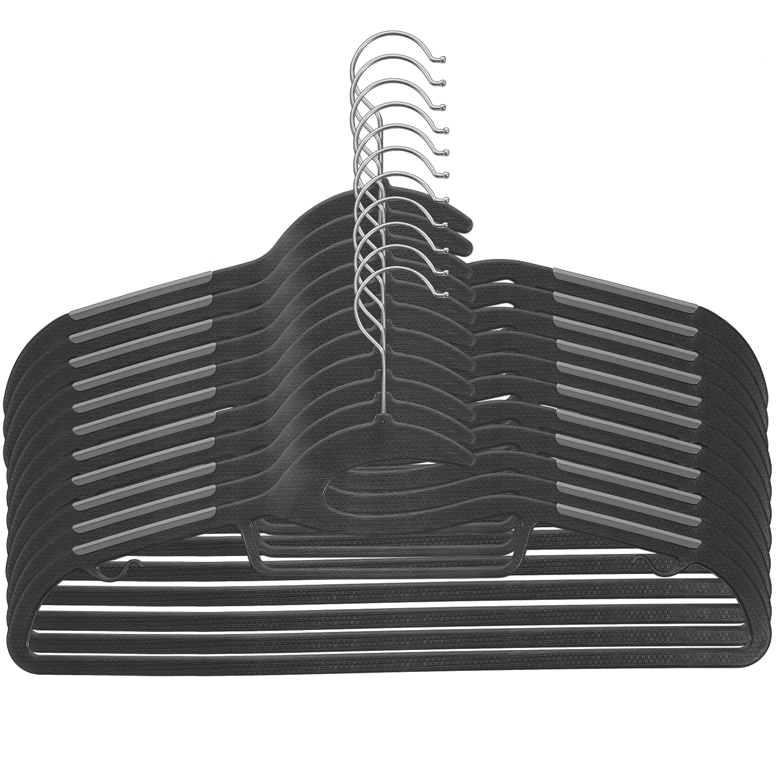 

10pcs Nonslip Heavy Duty Plastic Hangers Black Extra Wide Clothes Hanger Wardrobe Organization Coat Hanger Cloth Sweater Suit