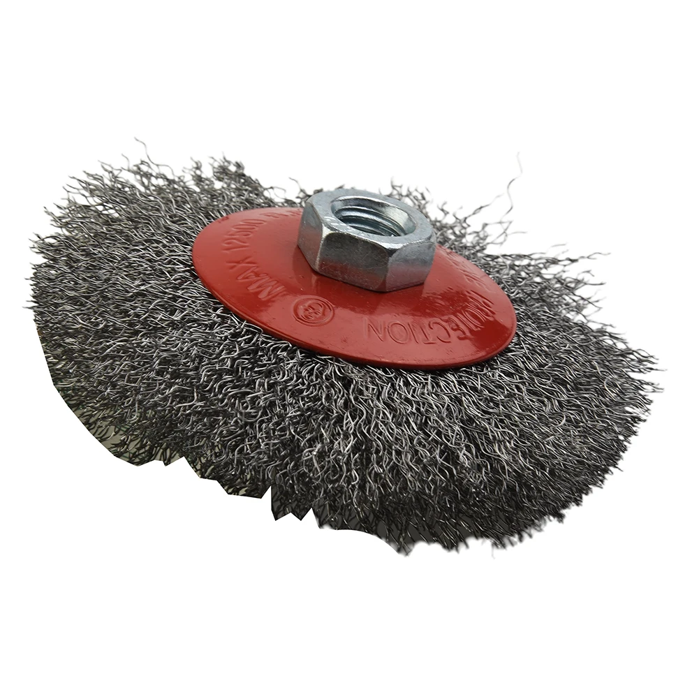 100mm Thread Wire Brush Bevel Polishing Wheel Rust Remover Brushes For Angle Grinder Electric Drill Power Tools Accessories
