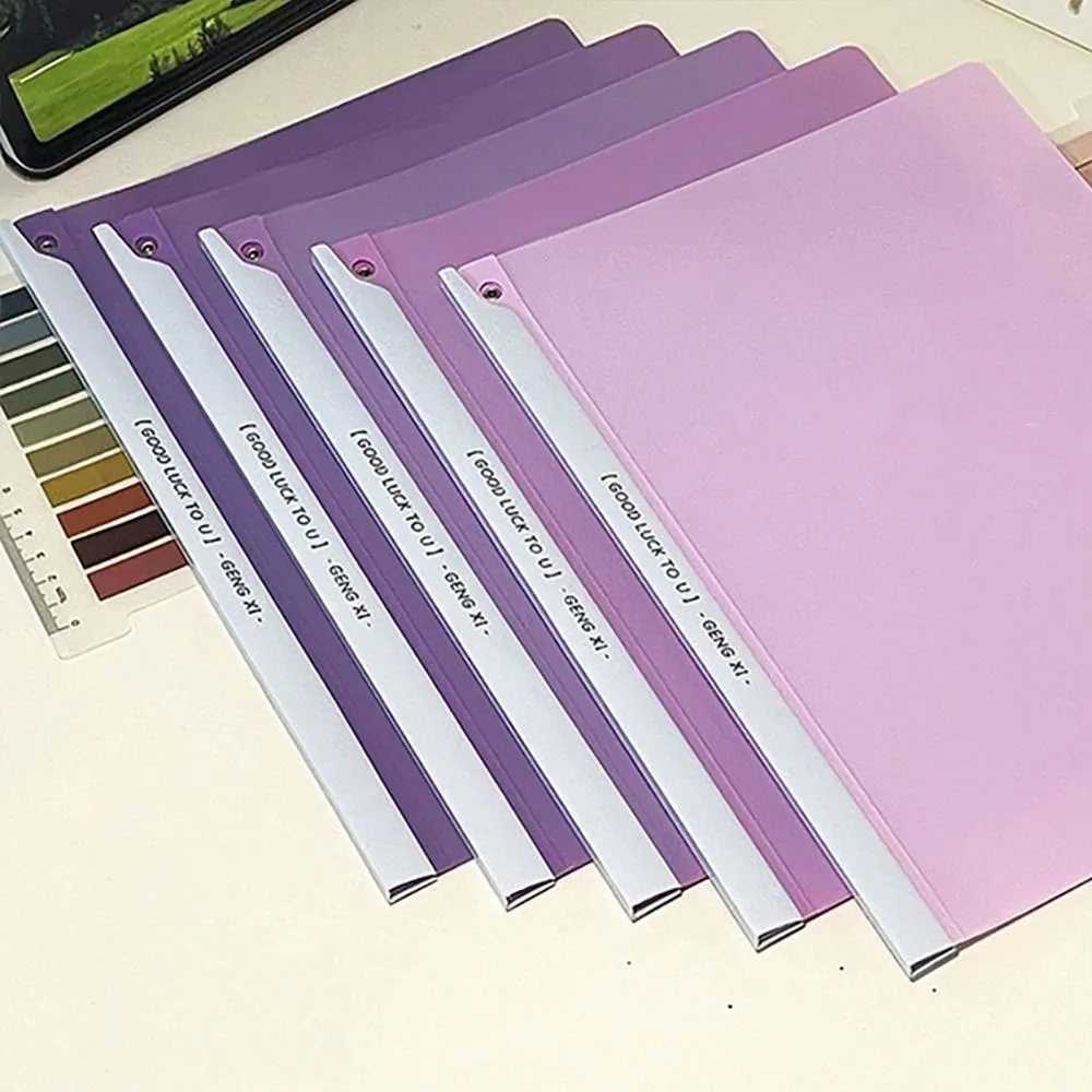 Gradient Morandi Color A4 Draw Rod Folder Large-capacity Sliding Bar Pull Rod Clip Waterproof Thickened Test Paper Storage Clip