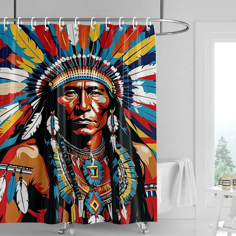 Home decoration shower curtains for bathroom waterproof curtain fabric Modern Nordic style Living Room Egypt pharaoh retro