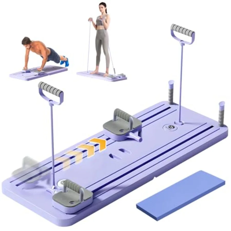 

Pilates Board for home fitness, high-density EVA foam, black with gray accents, non-slip surface and integrated timer for guide