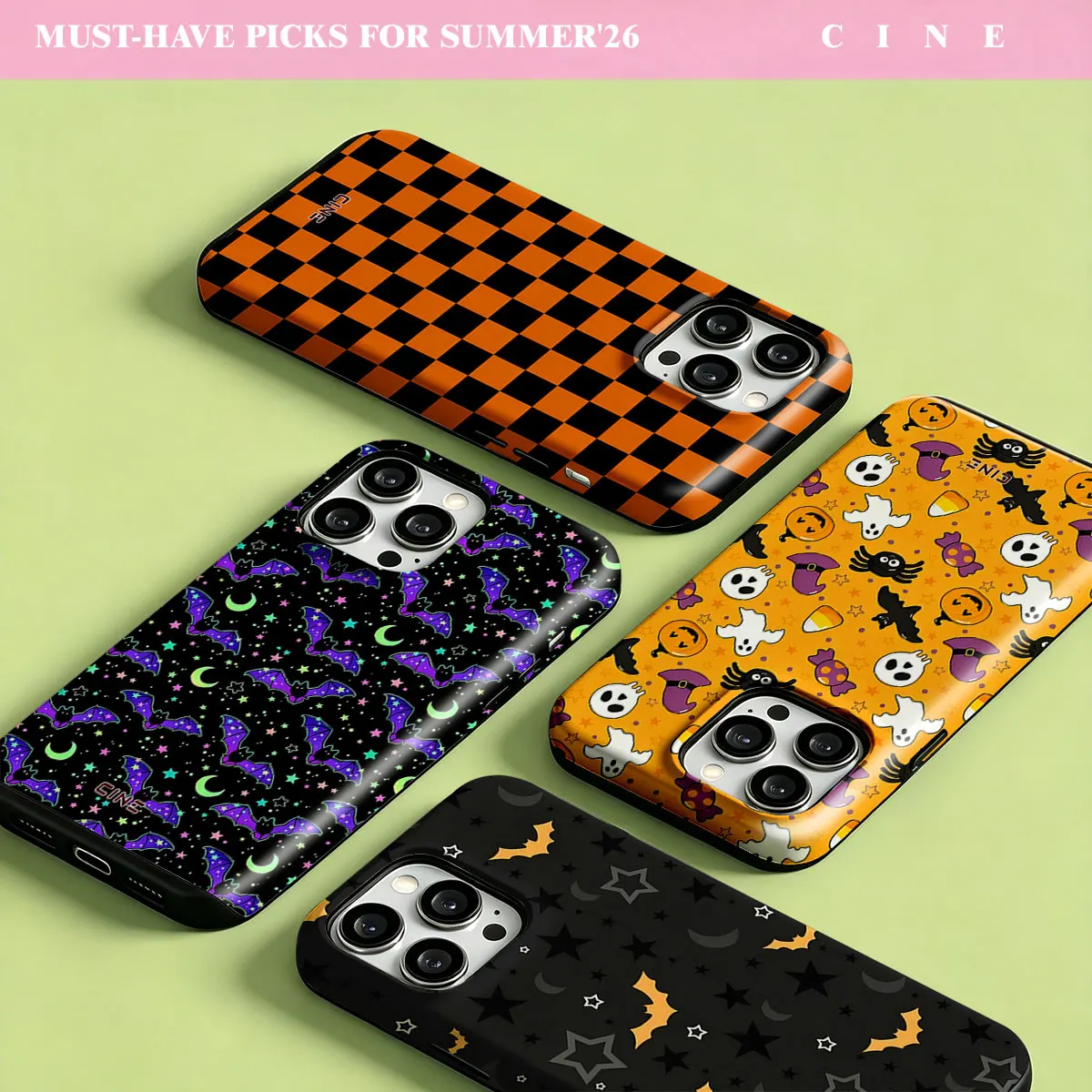 Halloween Bat Star Moon Phone Case for iPhone 18 17 16 15 14 13 12 Pro Max Plus Air Magnetic Double-layer Back Cover