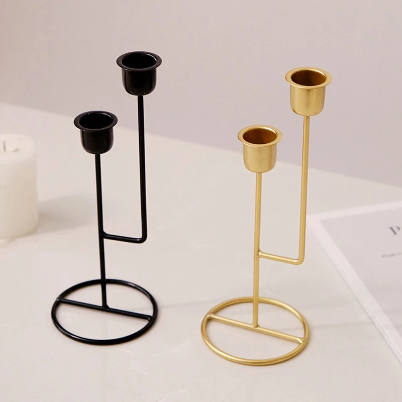 Candlestick Holder Tall Metal Candle Holders Black Taper Candle Holder Home Decor for Bedroom Living Room Kitchen