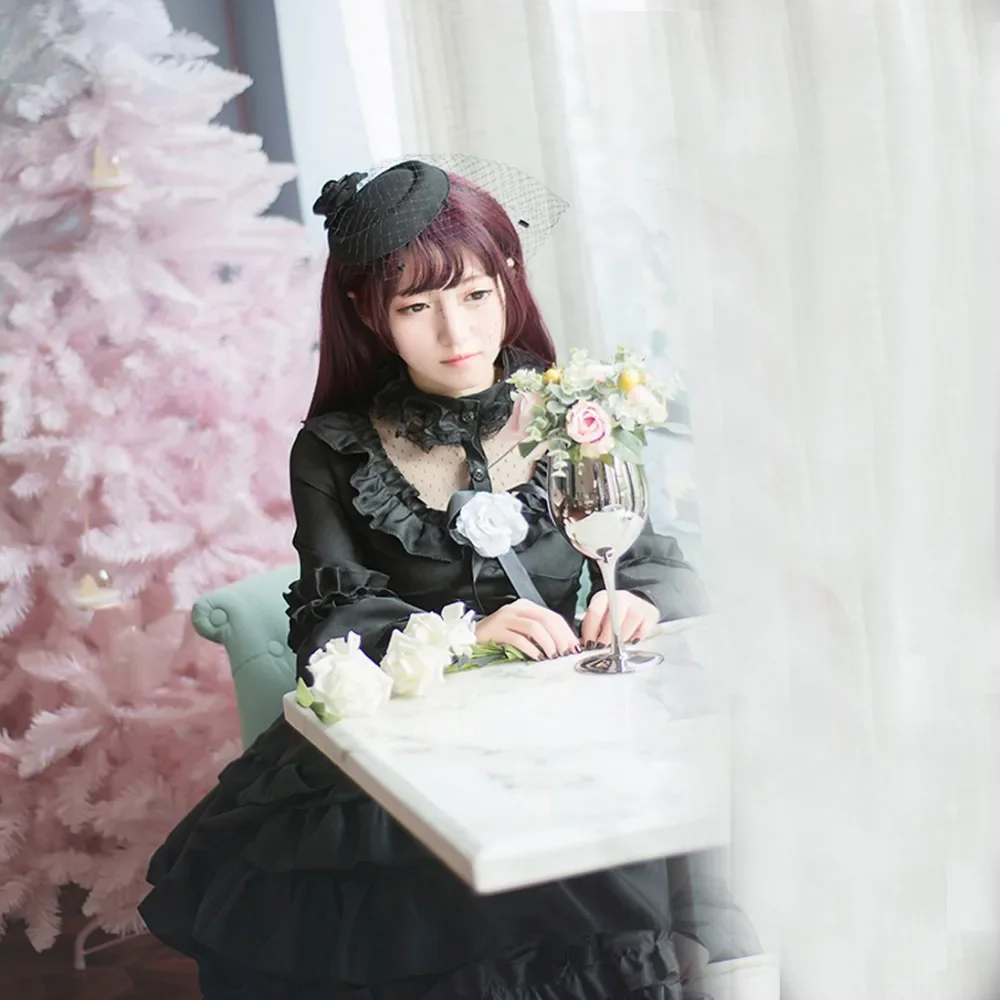 Fulujiacos Miracle Nikki  cospaly Goth Night Lolita COS Lolita Dress