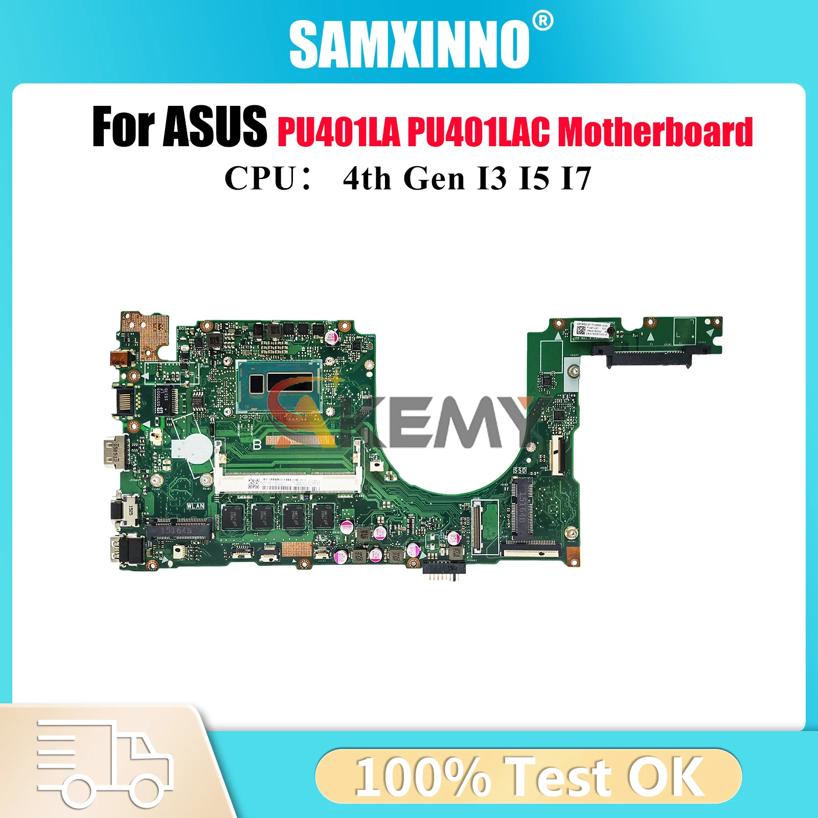 

PU401LA Материнская плата для ноутбука ASUS VivoBook PU401LAC PU401L PU401LA Материнская плата для ноутбука с процессором I3 I5 I7 тест ОК быстрая доставка