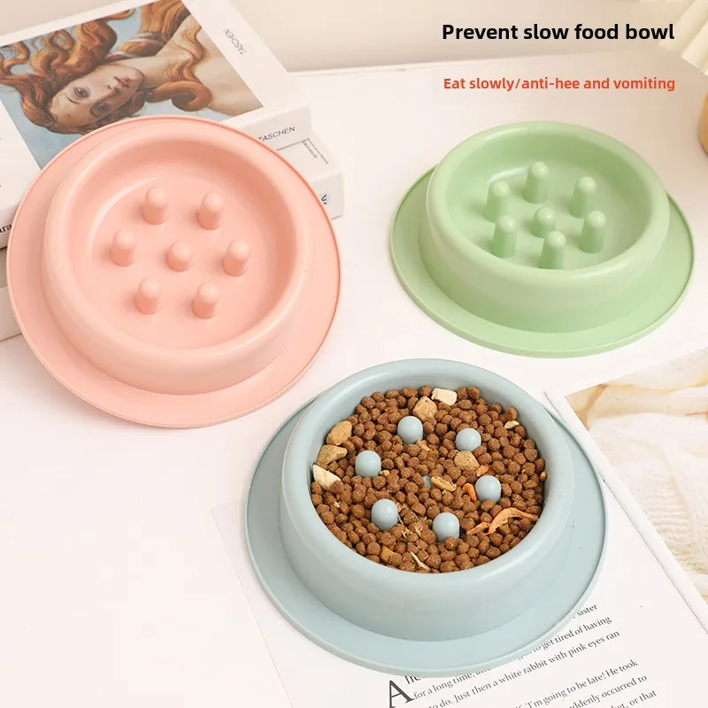 Pet Slow Feeding Bowl Anti-Chokes Food Bowls Cat  Dog Pot Anti-Tumble Slow Foods Pots Feeder Pets Supplies Foreign