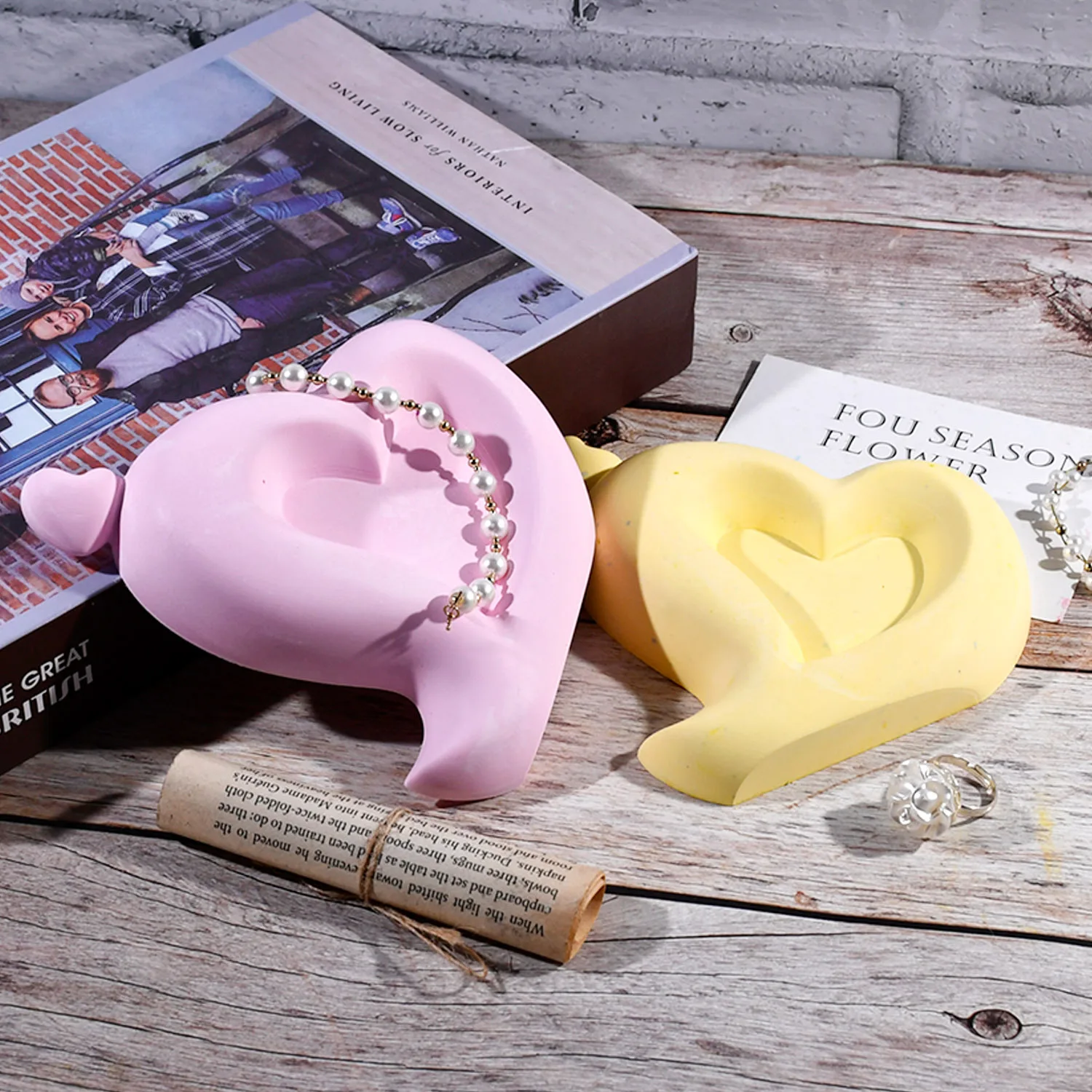 

Elegant Heart Shape Silicone Diy Resin Jewelry Craft Molding Kit Durable Flexible Mold For Romantic Gift Valentine'S