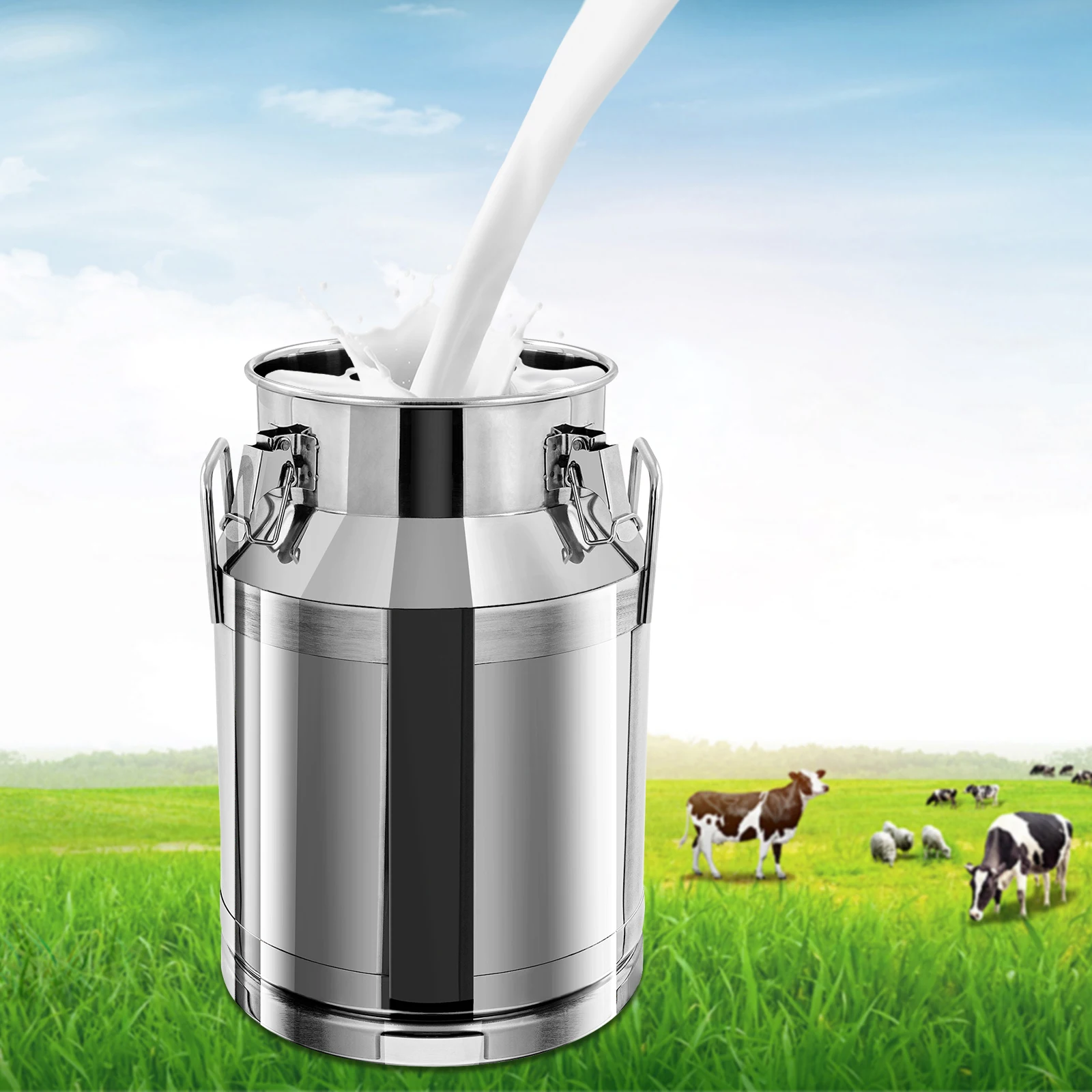 3L ミルク缶ステンレス鋼食品保存バレル大容量密閉タンク高耐荷重金属バケツ