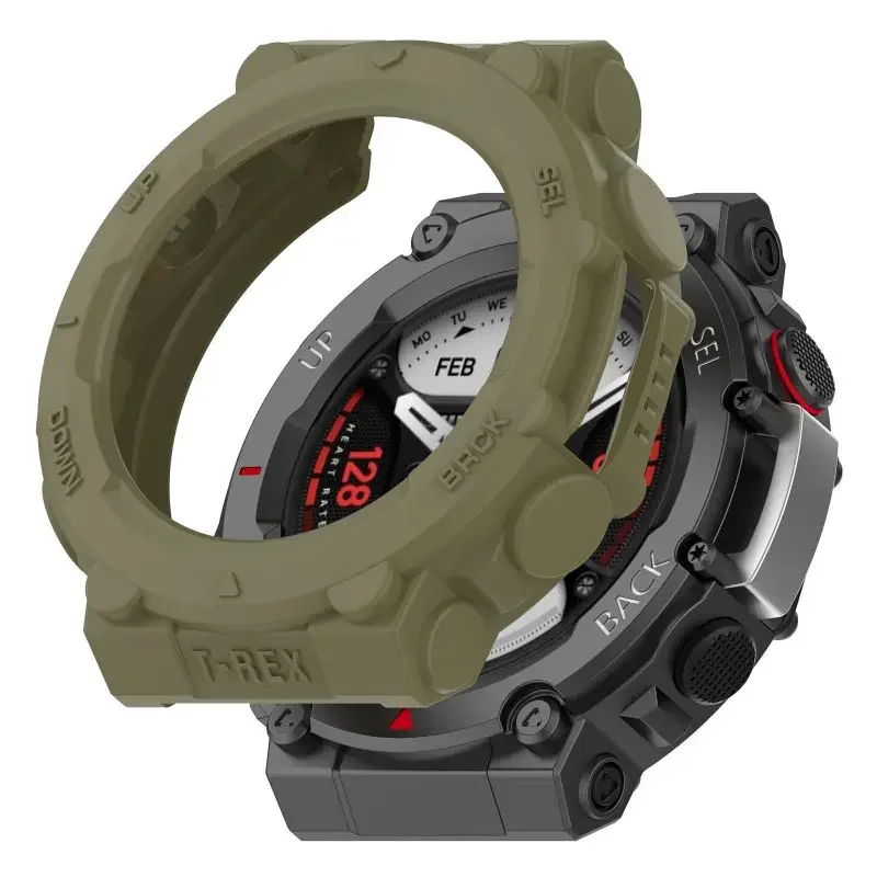 TPU Protective Case For Amazfit T Rex 2 Smart Watch Strap Silicone Bumper Protector Shell Cover Huami TRex 2 Accessories