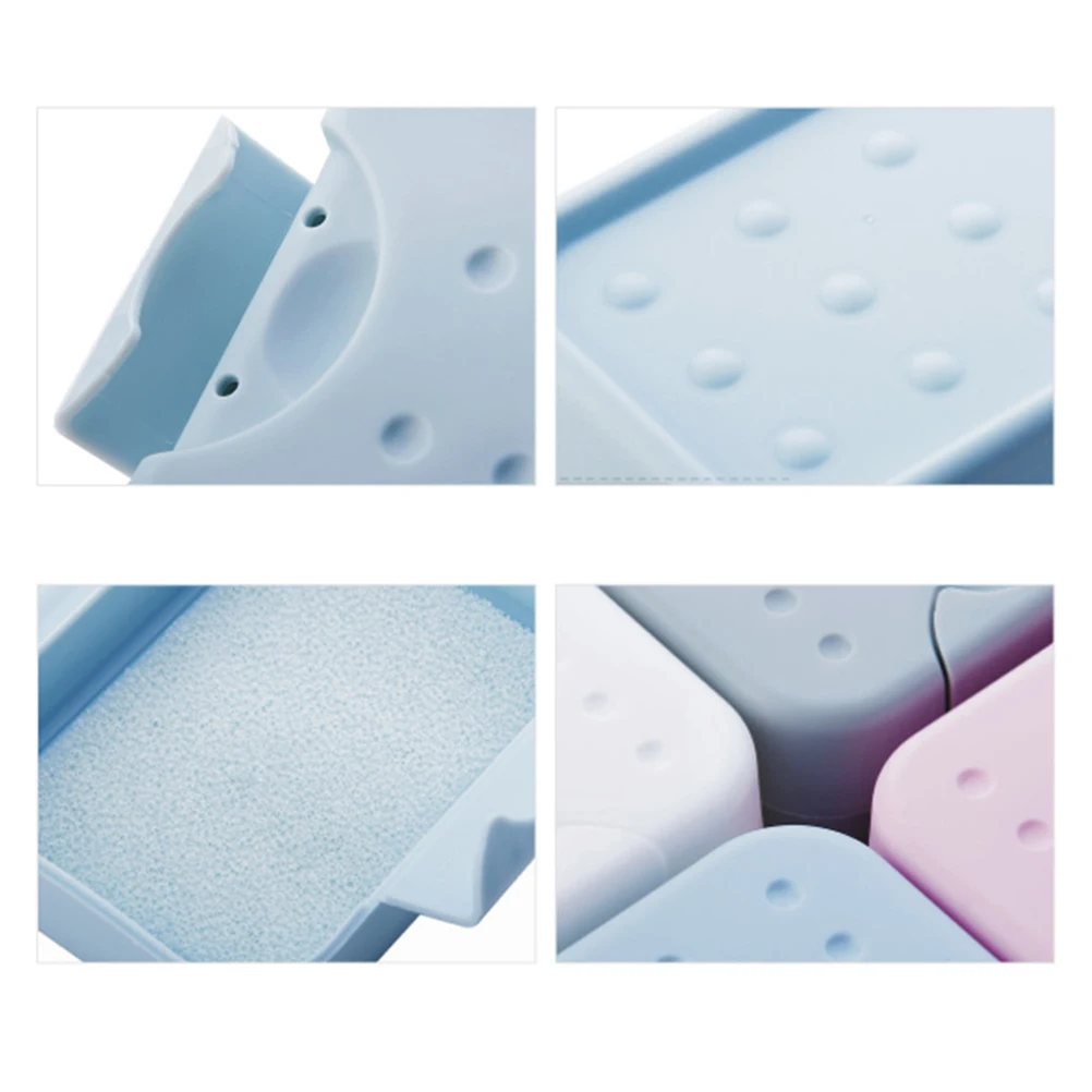 

4pcs Waterproof Soap Boxes Travel Seal Containers With Leachate Sponge Thick Pp Material Soap Dish Holders For