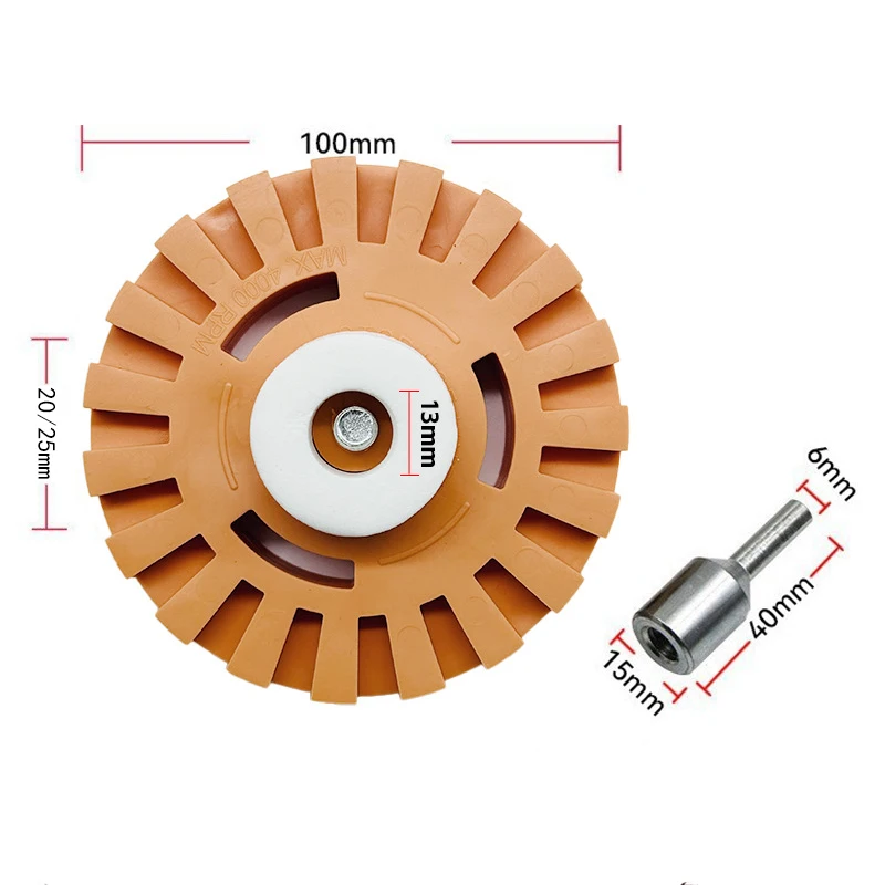 Gummi-Entfernungsscheibe für Autolack, Aufkleber, Polierscheibe, elektrische Gummi-Entfernungsscheibe, Schleifscheibe, Schleifwerkzeuge, 100 mm – Detail 2
