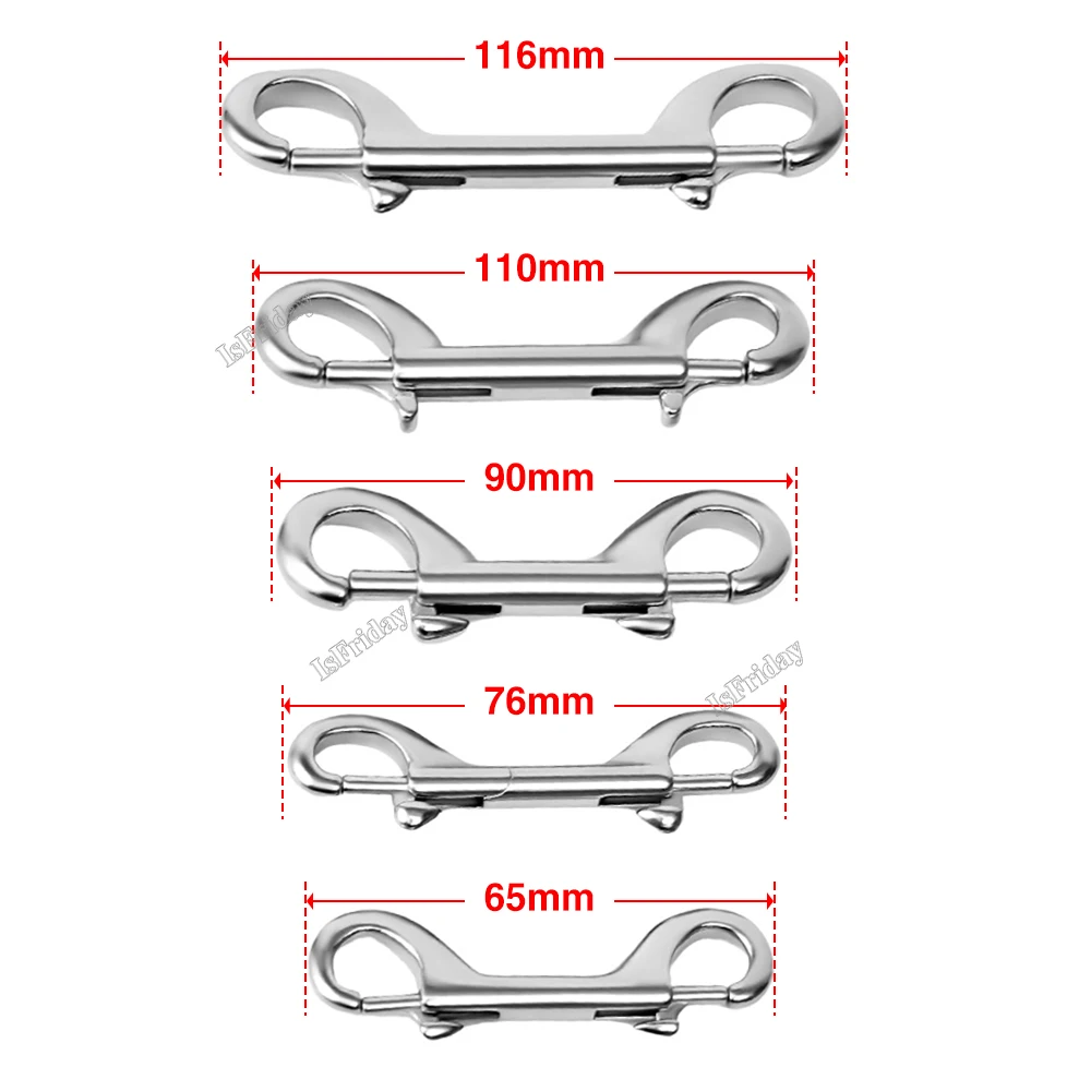 Scuba Diving Stainless steel egg Quick Link Carabiner Double Ended Bolt 65mm 90mm 100mm 110mm Snap Hook Clip