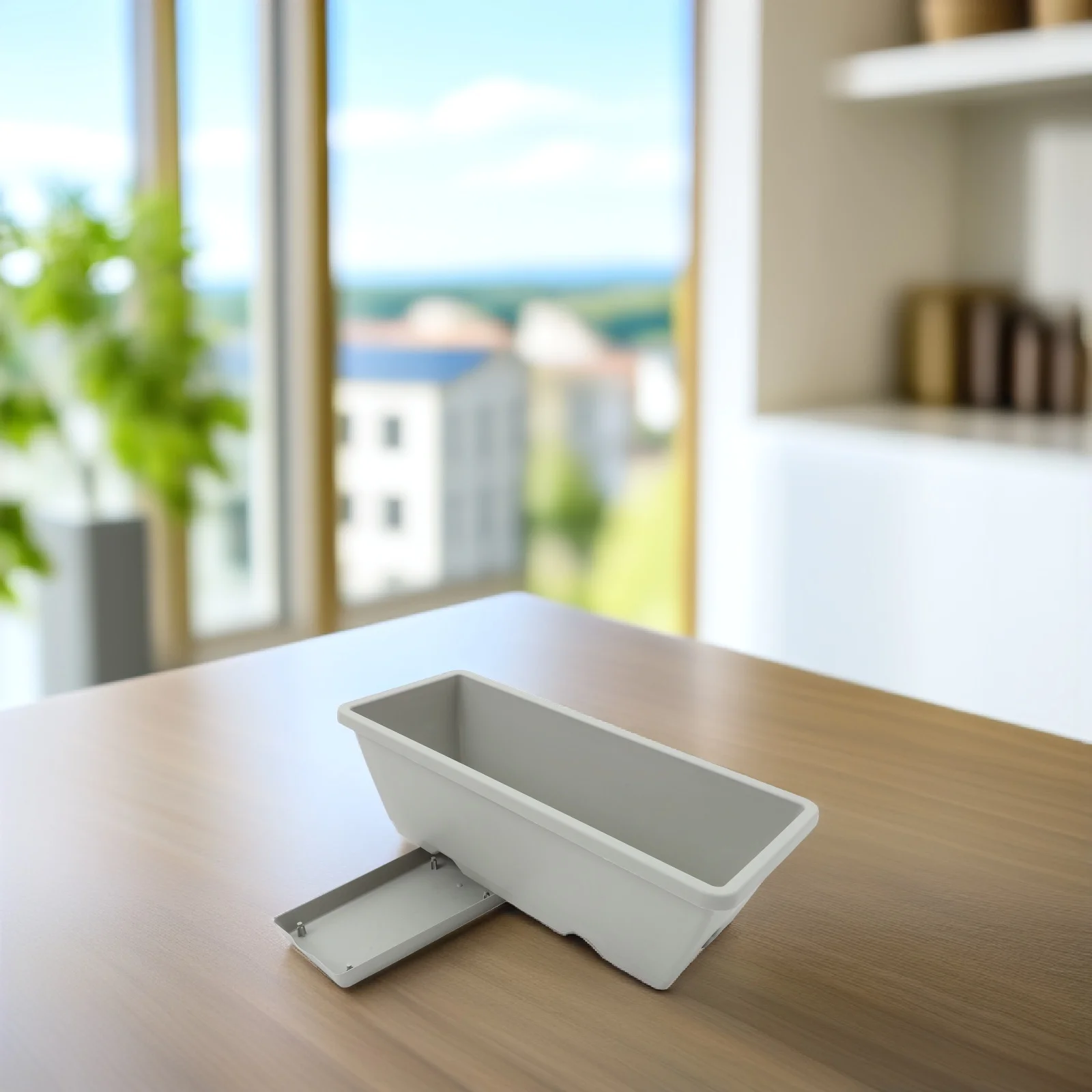 

4 set Rectangle Planting Box Flower Pot Resin Vegetable Planter Container For Garden Indoor Outdoor Succulent Herb Growing