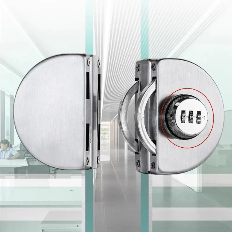 Stainless Steel Digital Password Glass Door Lock No Need for Drilling Sliding Door Locks Office Frameless Glass Door Lock