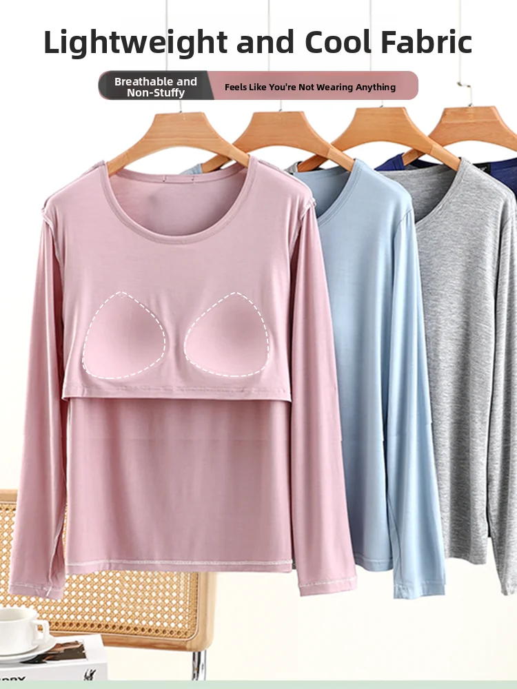 طويل Sve جولة Ne مشروط قاعدة irt رقيقة لون نقي ملابس المنزل أعلى حجم كبير Bral تي شيرت للنساء الخريف الربيع