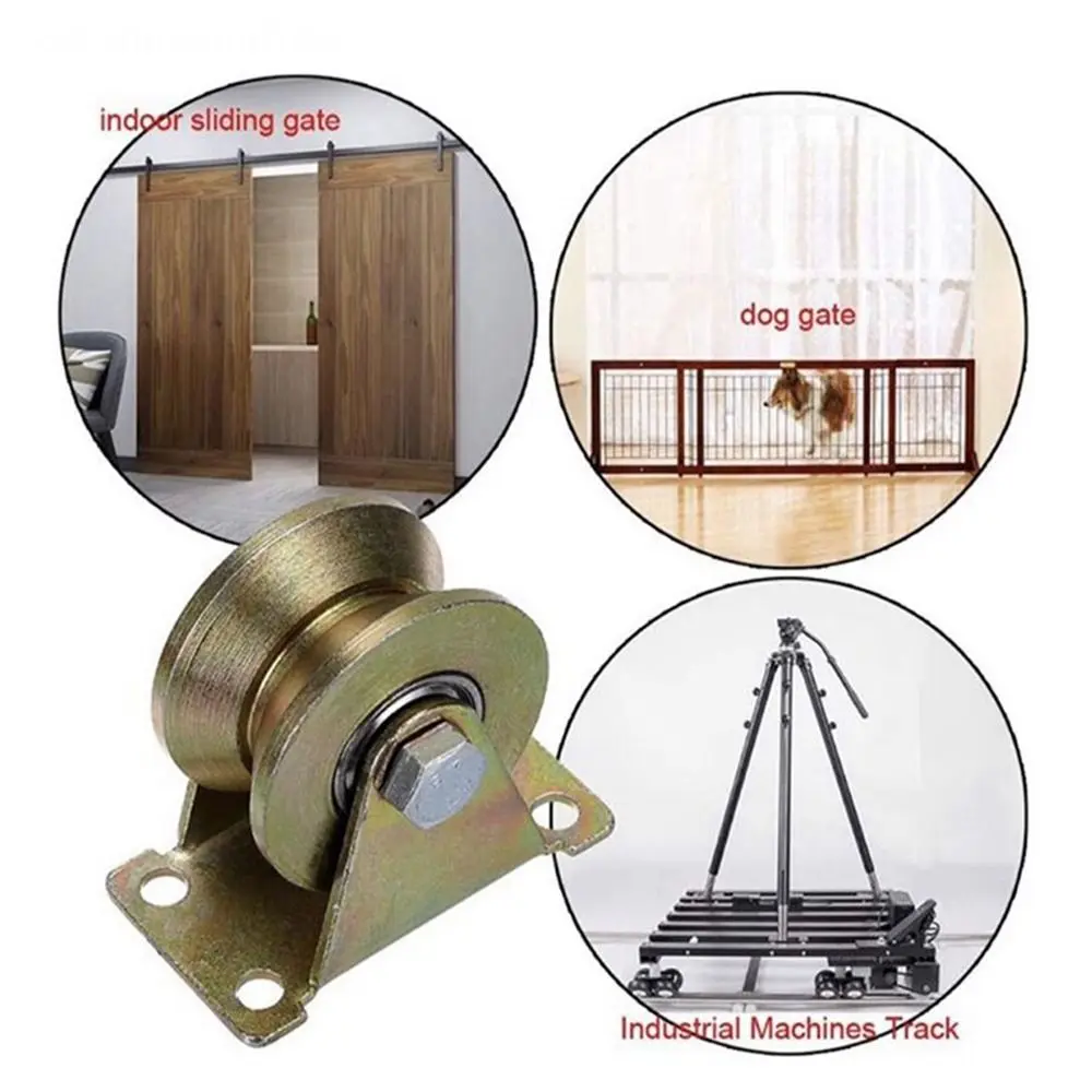 1Pcs Track Wheel Bearing Pulley Plating Color Stainless Steel Sliding Door Rollers U/V/H Shaped Home Hardware Rigid Caster