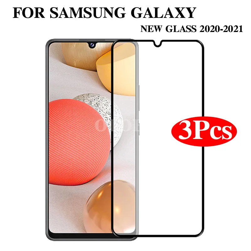 Tempered Glass For Samsung Galaxy A72 A52 A42 A32 A12 A11 A21 A02s A51 A71 M01 M12 S20 FE S20FE 5G Screen Protector gelaksi Film