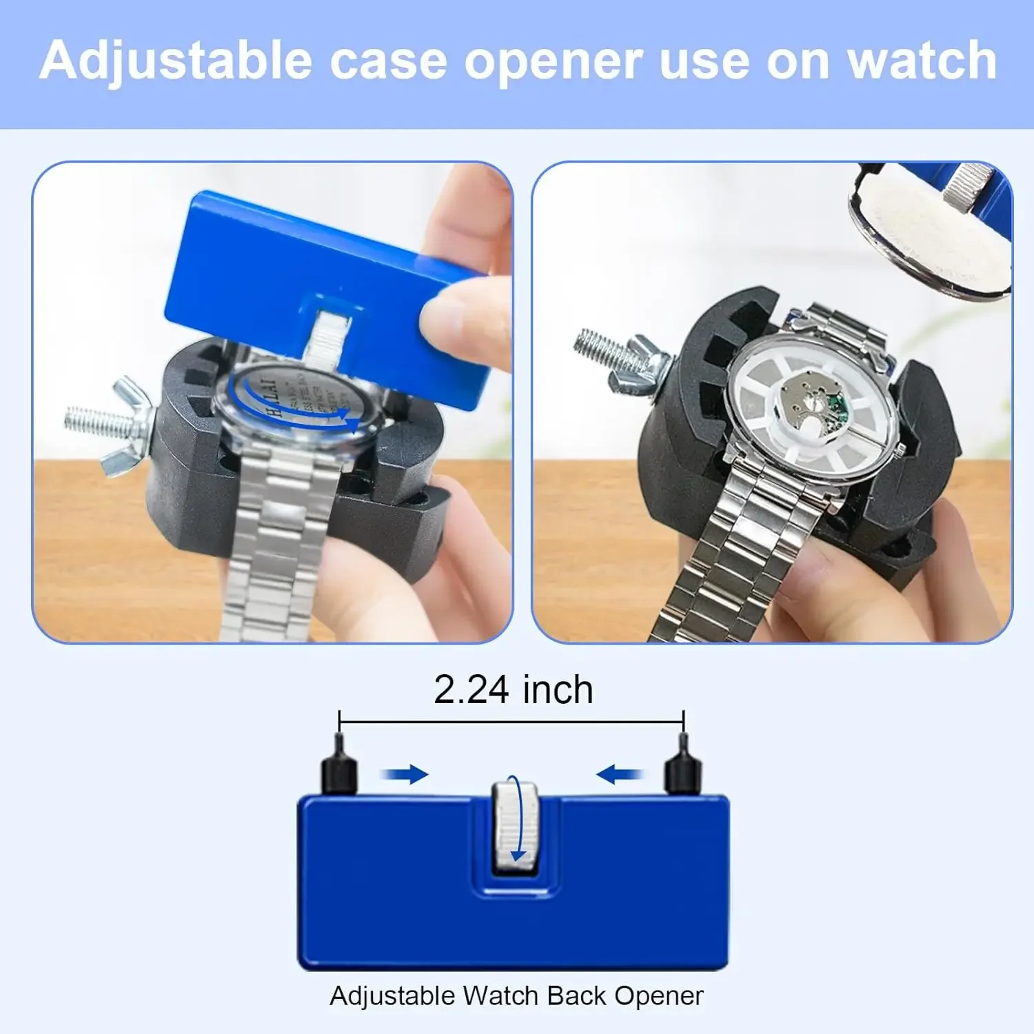 Watch Repair Kit Professional Watch Battery Replacement Tool Watch Back Remover Tools Watch Case Opener Watch Back Remover Holde