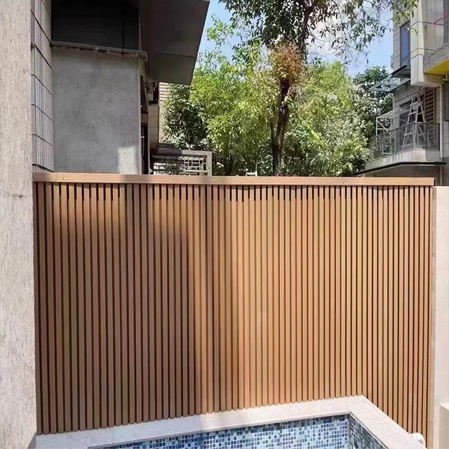 Modern WPC Garden Fence Waterproof Wood Plastic Composite Privacy Fencing Anti Rot Durable Panels For Yard Patio Residential