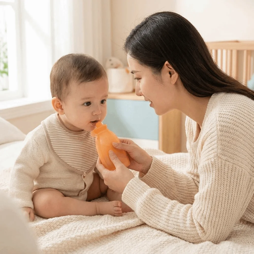 

Non BPA Baby Food Pouch Food Grade Silicone 120ml Large Capacity Squeeze Feeder Easy to Storage Lightweight