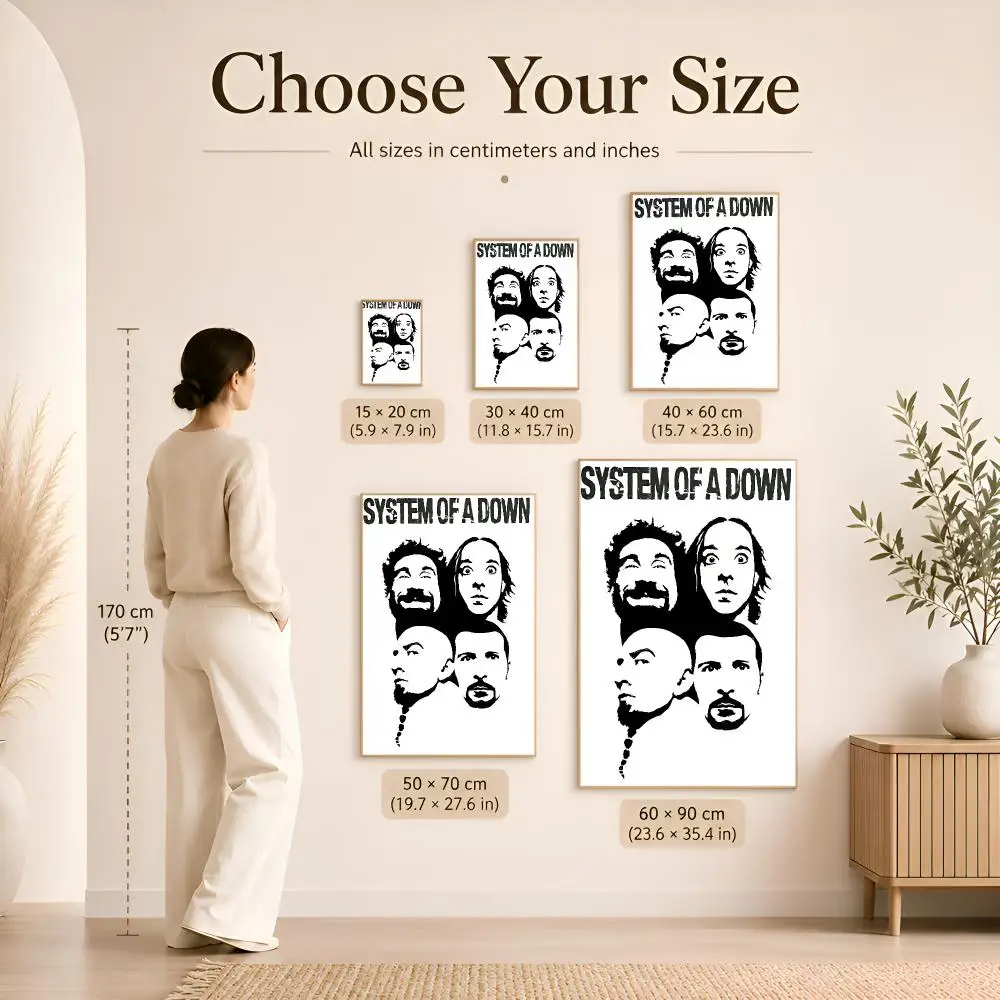 Metal Band S-System Of A D-Down Poster Sticker Self Adhesive For Bedroom Hallway Livingroom Wall Art Decor Present Fandom Gift
