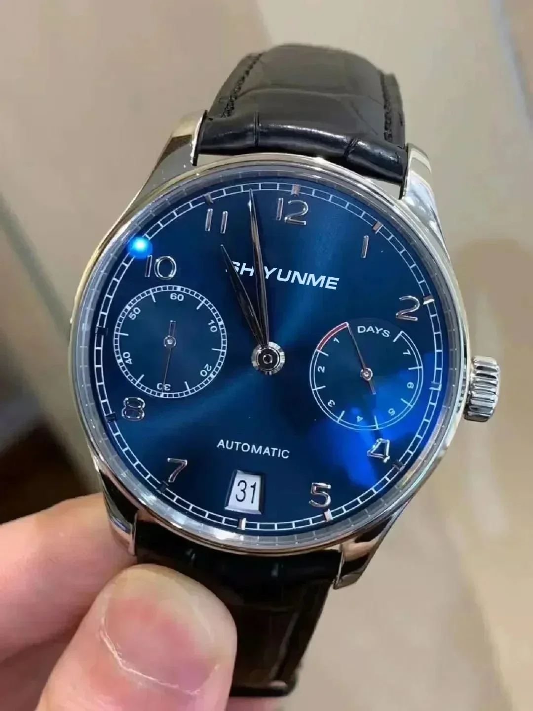 WATCH1 Store ساعات ميكانيكية أوتوماتيكية للجنسين بحزام من الفولاذ المقاوم للصدأ وظيفة كاملة سلسلة العين المزدوجة بالتوقيت العالمي