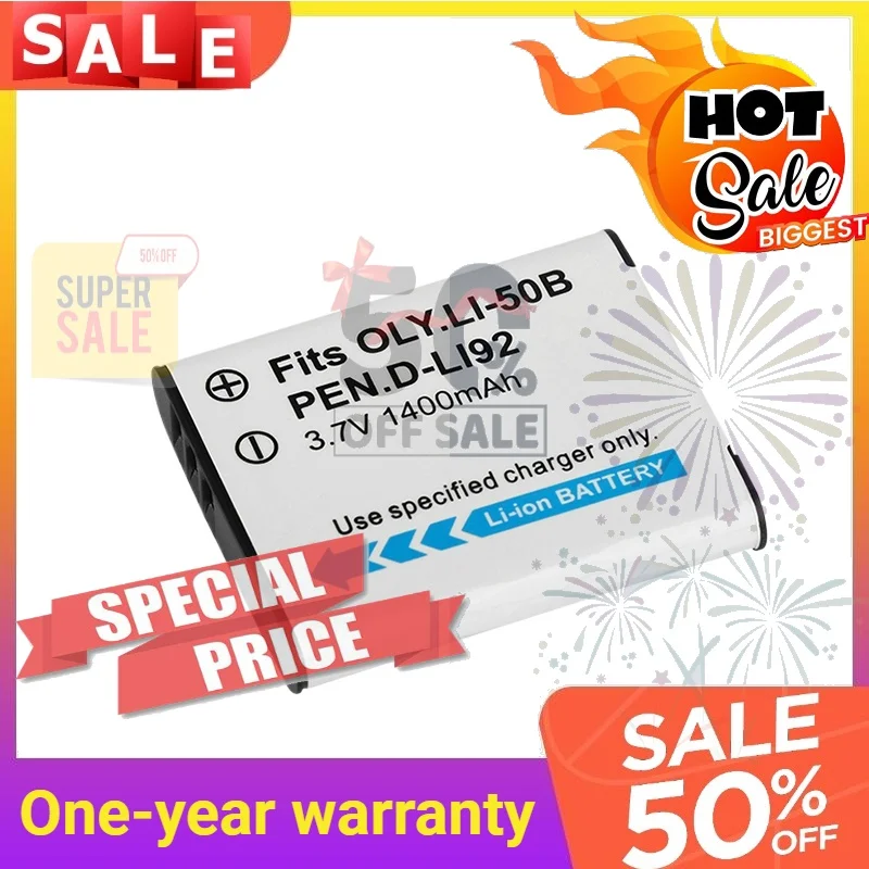 SWZY LI-50B LI50B Battery 3.7V 1400mAh for Olympus Pentax D-LI92 XZ-1 XZ-10 SP-800UZ SZ-30MR 9000 9010 LI 50B D-LI92 Camera Batt