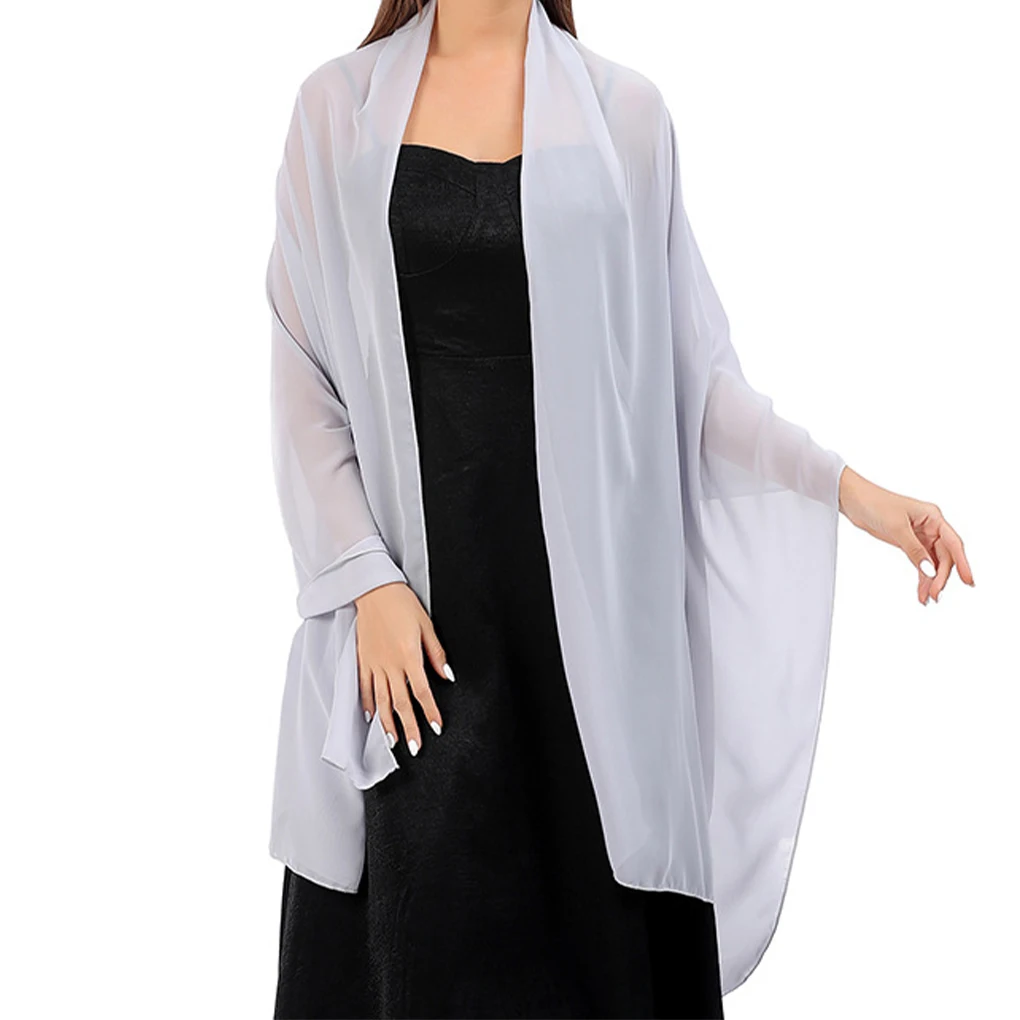 Chiffon Shawls Lightweight Bridesmaid Wedding Scarf Skin Friendly Wraps Capes Party Decoration Shawl Blackish Green