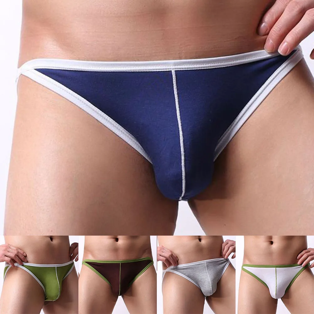 

Men Modal Breathable Sexy Lingerie Pouch Solid Color Brazilian Underwear Men's Panties Sexy Shorts Elastic Briefs Underpants