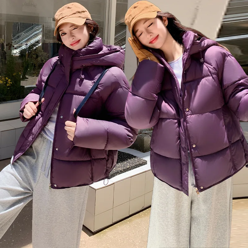 

Fashion Down Cotton Jacket Women Parkas2025winter New Korean Warm Cotton Padded Coat Foreign Style Outwear Female Short Overwear