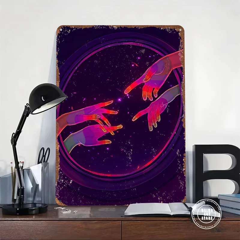 Cosmic Touch Poster Customized Vintage Metal Signs Wall Art Retro Tin Plaque for Office Decoration Gaming Room Accessories House