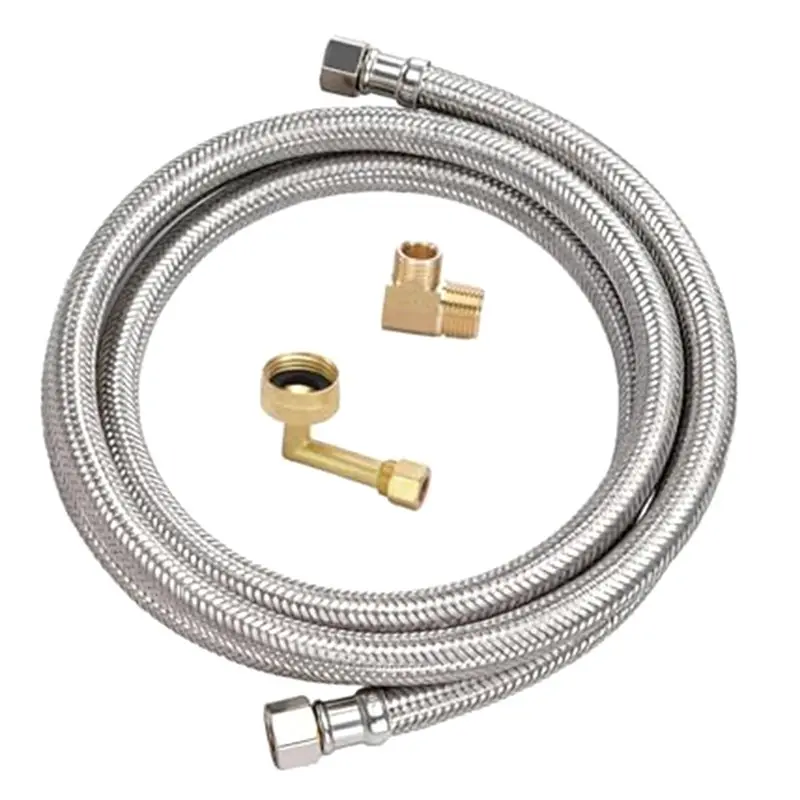 dtew-6ft-dishwasher-water-supply-line-kit-304-braided-stainless-steel-hose-90°-elbow-ght-adapter-for-ge-whirlpool
