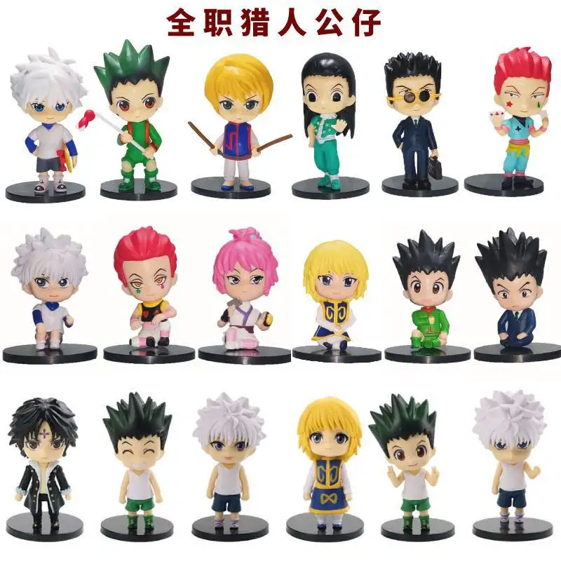 6PCS Hunter x Hunter Action Figure PVC Cartoon Jay Flix Hisoka Kurapika Model Animation Doll Toys Kid Gift