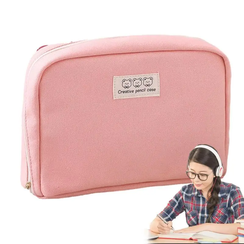 Pencil Bag Pencil Holder Pouch Extra Big Pen Bag Large Capacity Cute Layered Convenient Pen Bag For Pencils Rubber Ruler