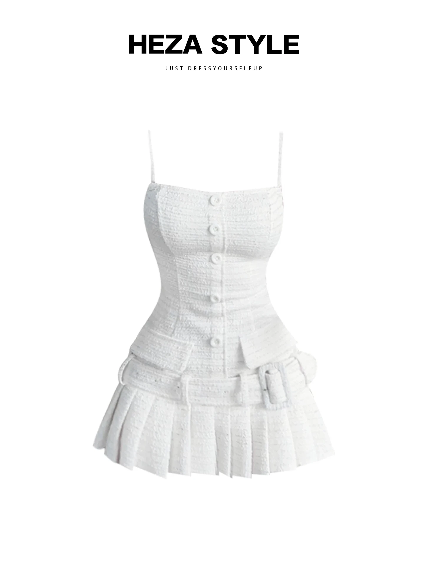 HEZA  vestido f de gaze para emaecimento, saia curta com cinto na cintura, casual, sem mangas, para dama de honra