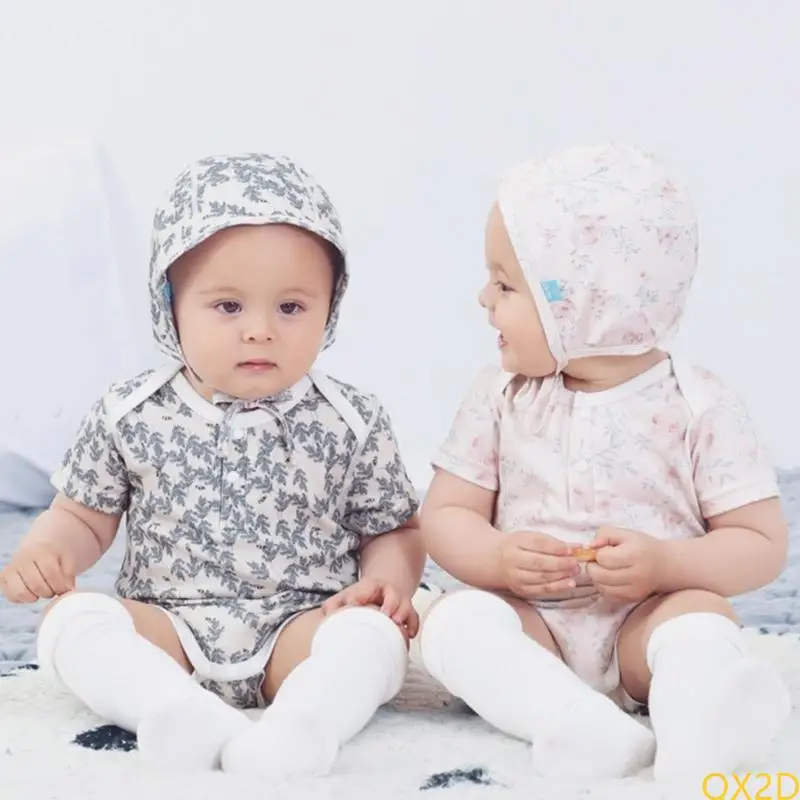 Infant Short Sleeve Bodysuit Comfortable Fabric Baby Romper Half Front Opening
