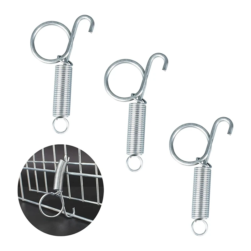 Pack Of 4 75Mm Metal Finger Snap Hooks One-Handed Cage Door Snap Hooks