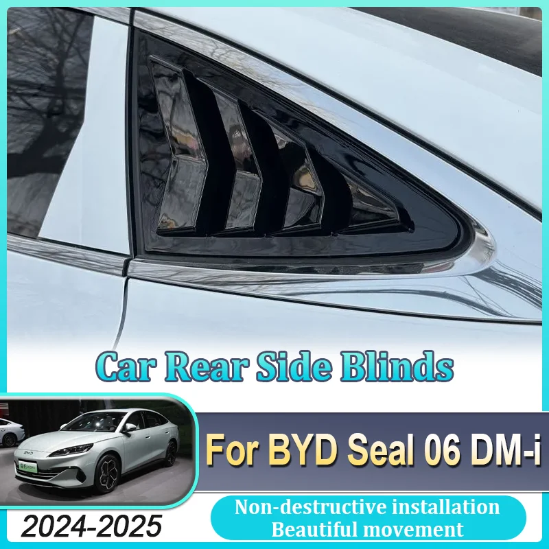 For BYD Seal 06 DM-i DMi 2024 2025 Sedan Car Rear Window Shutter Rear Side Triangle Window Blind Shades Car Louver Conversion
